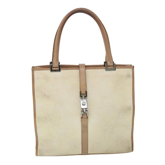 GUCCI GG Canvas Jackie Hand Bag Beige Brown Auth 54800 - Picture 1 of 15